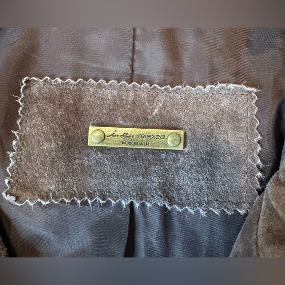 i.e. Relaxed Woman Brown Suede Leather Jacket Size 2XL - Picture 7 of 8